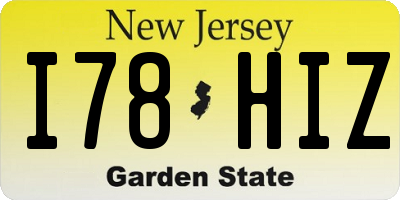 NJ license plate I78HIZ