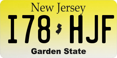 NJ license plate I78HJF