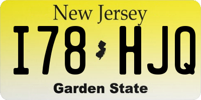 NJ license plate I78HJQ