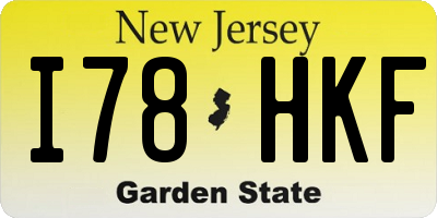 NJ license plate I78HKF