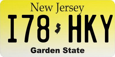 NJ license plate I78HKY
