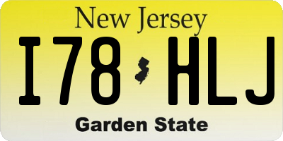 NJ license plate I78HLJ