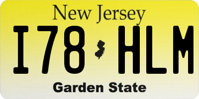NJ license plate I78HLM