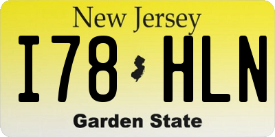 NJ license plate I78HLN