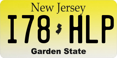 NJ license plate I78HLP