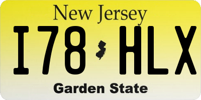 NJ license plate I78HLX