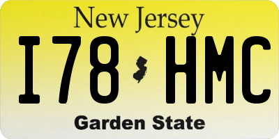 NJ license plate I78HMC