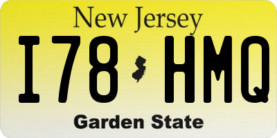 NJ license plate I78HMQ