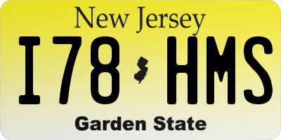NJ license plate I78HMS