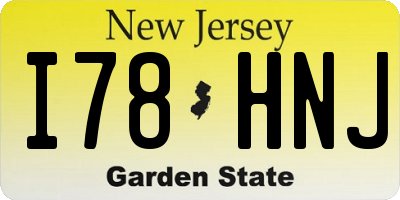 NJ license plate I78HNJ