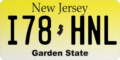 NJ license plate I78HNL