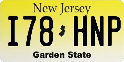 NJ license plate I78HNP