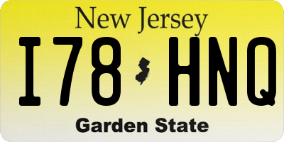 NJ license plate I78HNQ