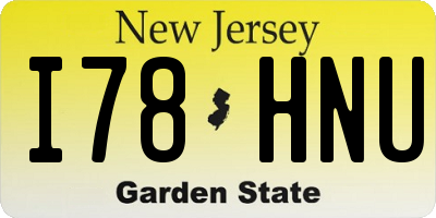 NJ license plate I78HNU
