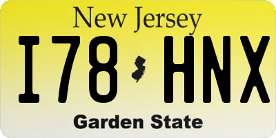 NJ license plate I78HNX