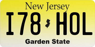 NJ license plate I78HOL