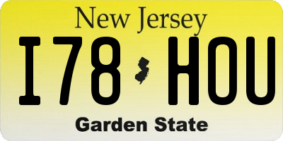 NJ license plate I78HOU