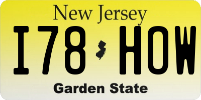 NJ license plate I78HOW