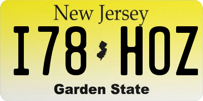 NJ license plate I78HOZ