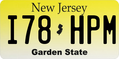 NJ license plate I78HPM