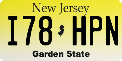 NJ license plate I78HPN