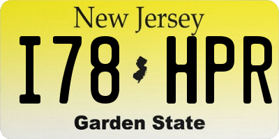 NJ license plate I78HPR
