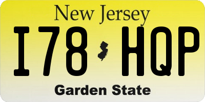 NJ license plate I78HQP