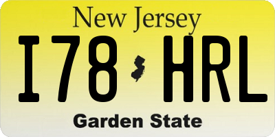 NJ license plate I78HRL