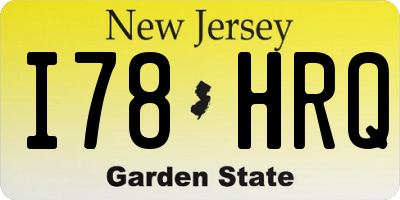 NJ license plate I78HRQ