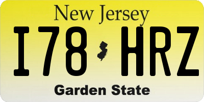 NJ license plate I78HRZ