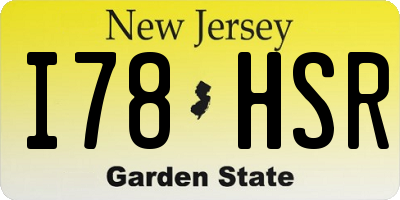 NJ license plate I78HSR
