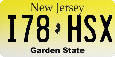NJ license plate I78HSX