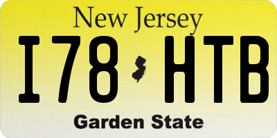 NJ license plate I78HTB