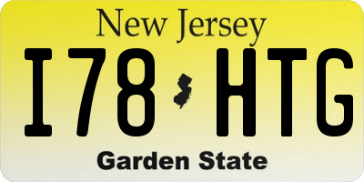 NJ license plate I78HTG