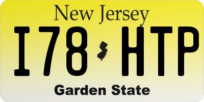 NJ license plate I78HTP