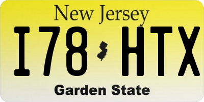 NJ license plate I78HTX