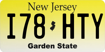 NJ license plate I78HTY