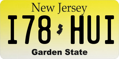 NJ license plate I78HUI