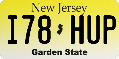 NJ license plate I78HUP