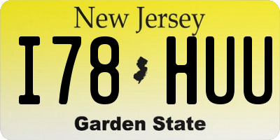 NJ license plate I78HUU