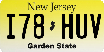 NJ license plate I78HUV