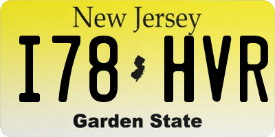 NJ license plate I78HVR