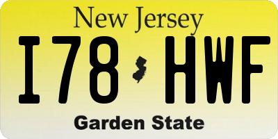 NJ license plate I78HWF