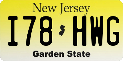 NJ license plate I78HWG
