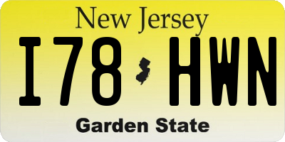 NJ license plate I78HWN