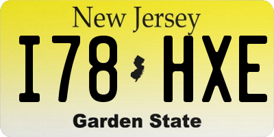 NJ license plate I78HXE