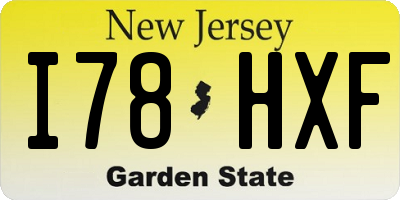 NJ license plate I78HXF