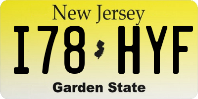 NJ license plate I78HYF