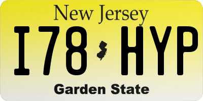 NJ license plate I78HYP