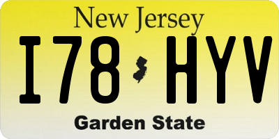 NJ license plate I78HYV